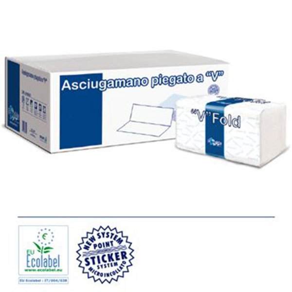 STRONG V 2 - ASCIUGAMANI IN CARTA PIEGATO A V PER DISPENSER